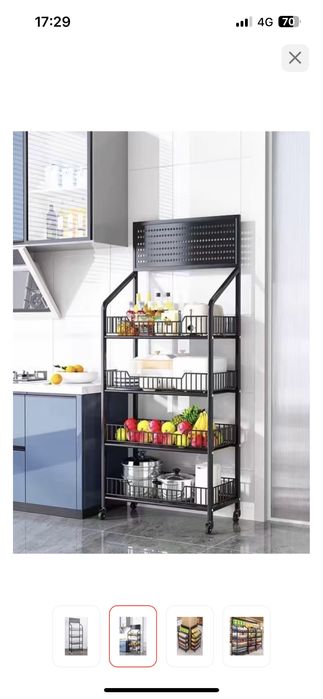 Стеллаж торговый 60x27x165 см, полок 4 шт