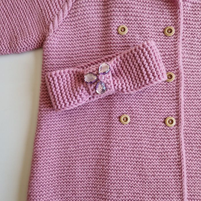 Вязаный кардиган для девочки, 3-5 лет.