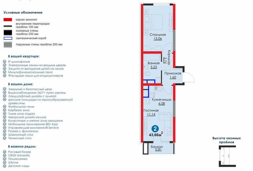 2 комнатная | ЖК SANAT | 37–114 м² | Рассрочка / Ипотека