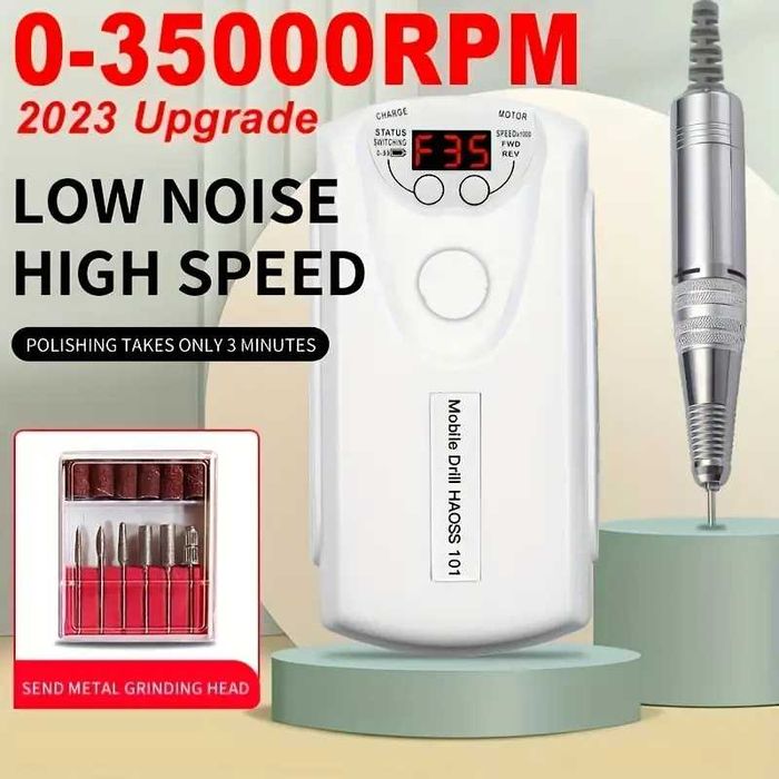 БЕЗЖИЧНА пила 60W,35000 оборота,професионална за нокти,маникюр,педикюр
