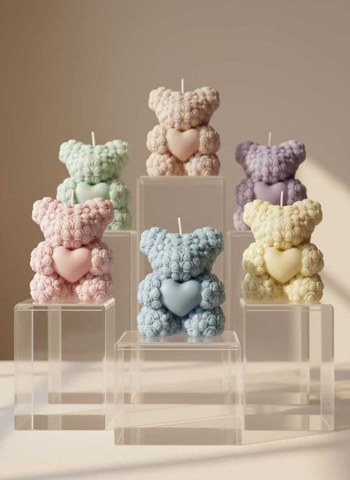 Подарок Свеча «Мишка с сердечком»