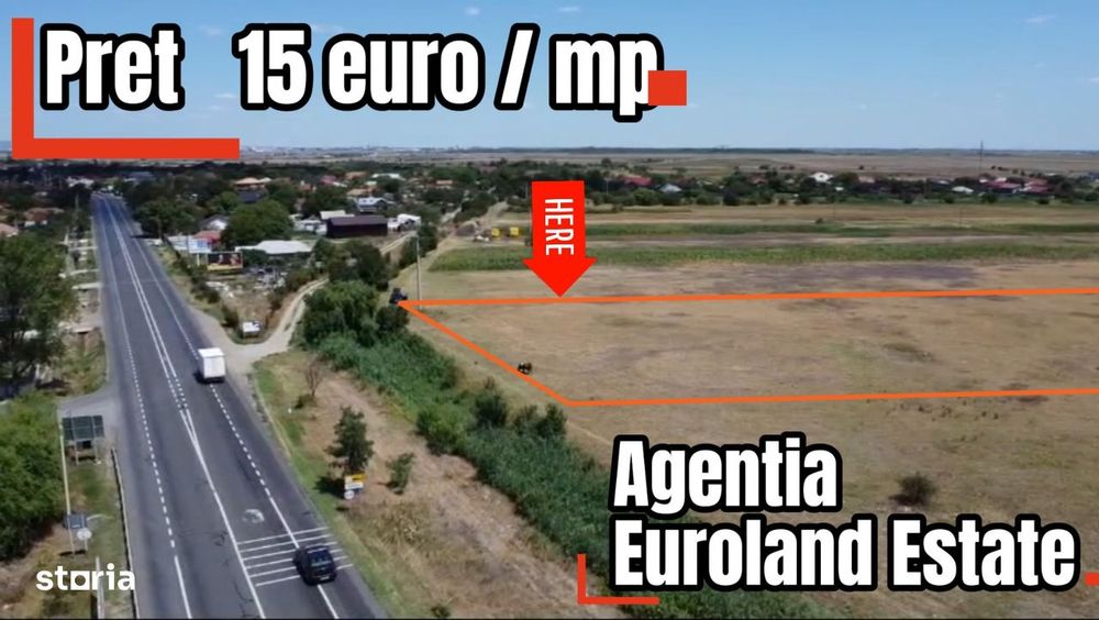 Teren intravilan 13300mp- deschidere stradala 72ml.