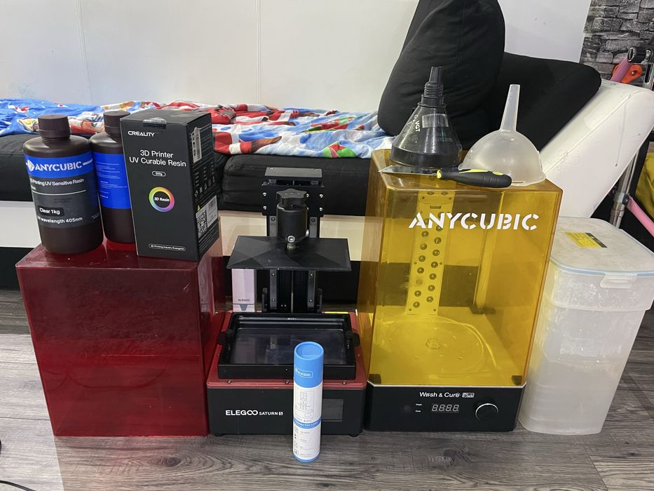 Imprimanta 3d Saturn S + Anycubic Wash and Cure + 2.5 l rasina