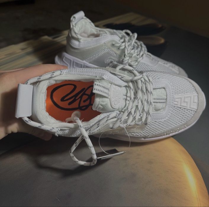 Adidasi Versace Chain Reaction Albi