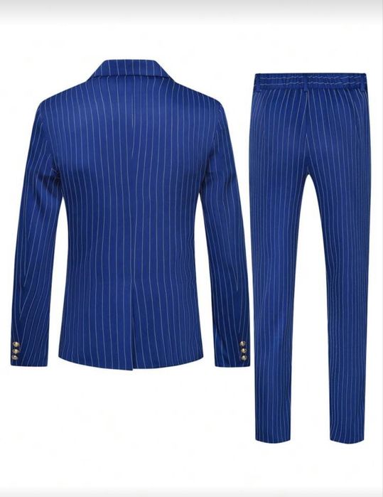 Костюм двуредово закопчаване - размер 54 royal blue