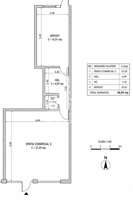 Spatiu comercial stradal de vanzare, 59 mp, Girocului Timisoara