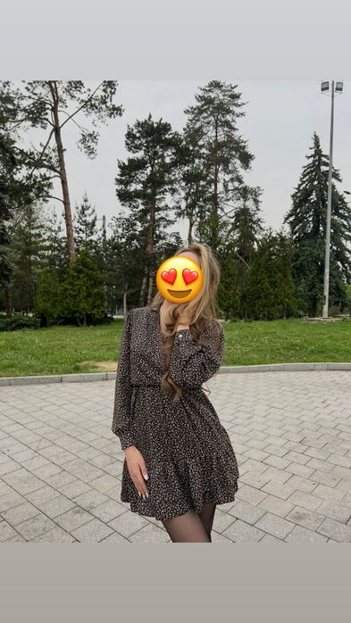 Короткое платье с принтам