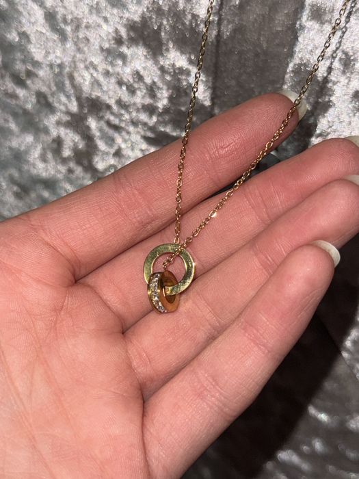 Lant aur 18K placat inoxidabil cu pandantiv elegant dama