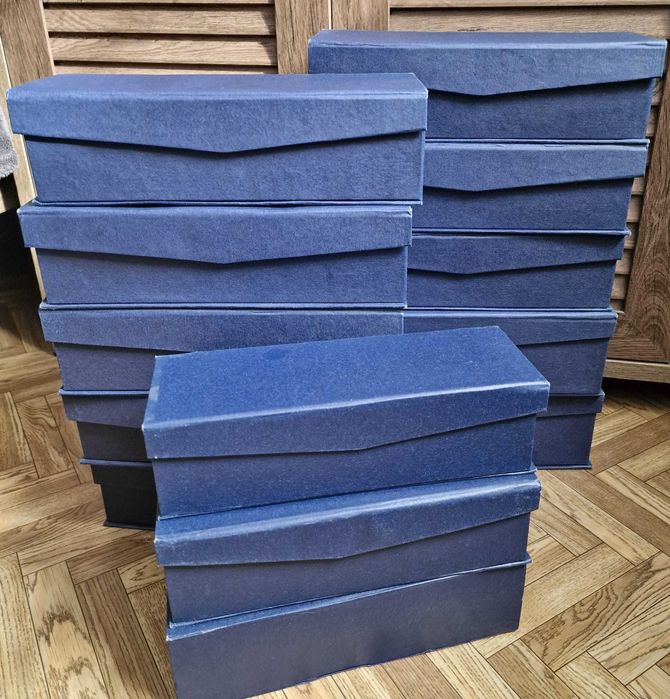 SET 10 cutii / ambalaje -carton gros bleumarin