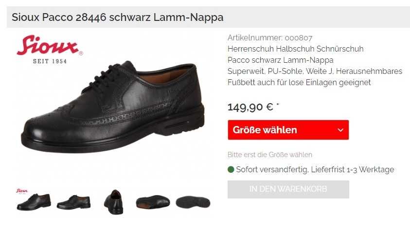 Pantofi derby 44 casual brogue SIOUX piele naturala moale