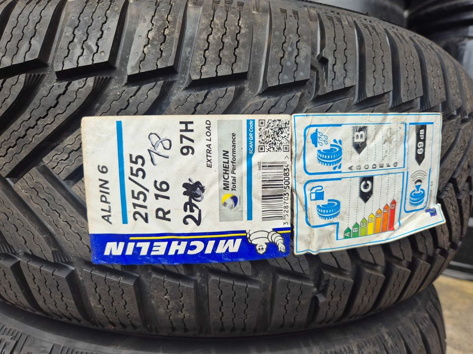 2 Anvelope IARNA M+S - 215/55/16 97H XL - Michelin Alpin 6 - NOI - DOT 2018