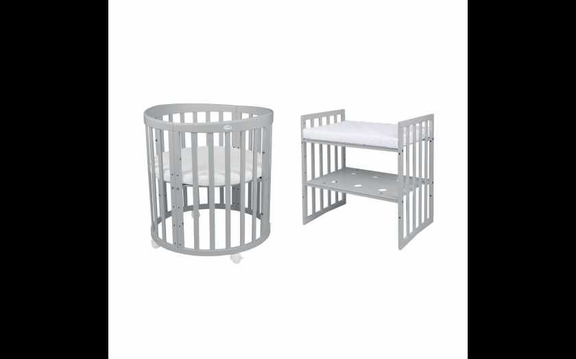 Кошара за Бебе Смарт 7в1 Овал, Детско Легло 0-10 год. - Цвят Сива