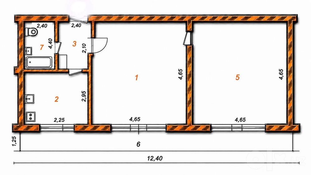 2-комнатная квартира 69 м² , Ташсельмаш, Яшнабадский район