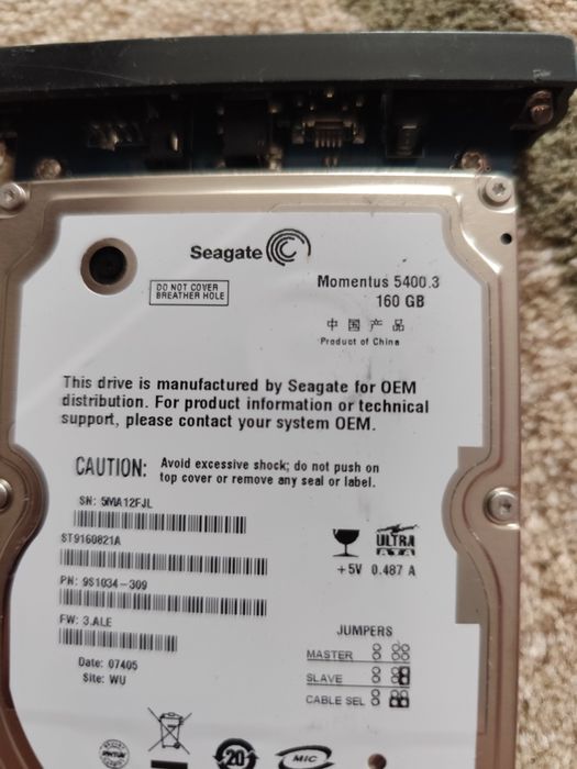HDD extern enclosure IDE 160Gb Seagate