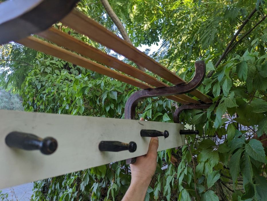 Вешалка 5-колковая с полкой. Дерево. Изящная