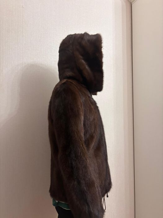 Норковая шуба коричневая