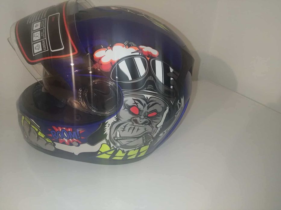 Casca Moto Integrala, Full Face,cu Viziera clara+ochelari fumurii integrati, XXL,