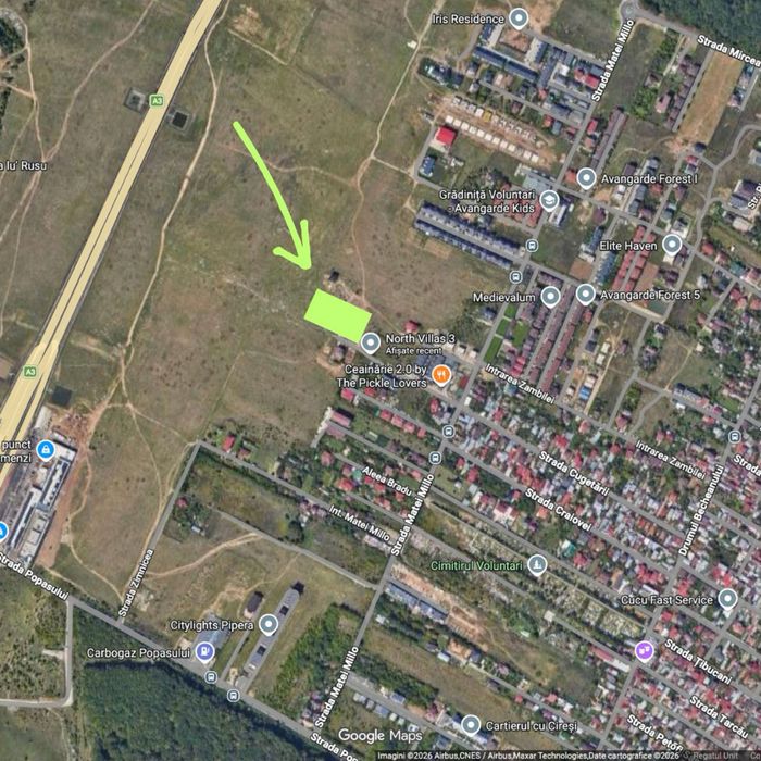 Teren de închiriat în zona Pipera 5000 mp dublă deschidere, A3 la 5 mi