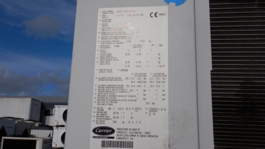 Vand chiller Carrier 197 kw