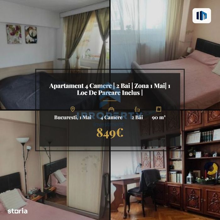 Apartament 4 Camere | 2 Bai | Zona 1 Mai| 1 Loc De Parcare Inclus |