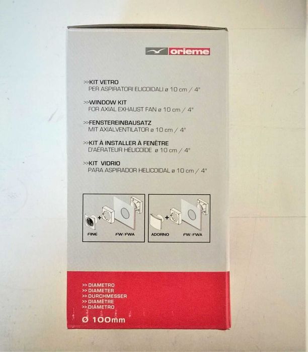 Kit ventilatie fereastra termopan, axial 100mm Orieme FW 10 - FWA 10