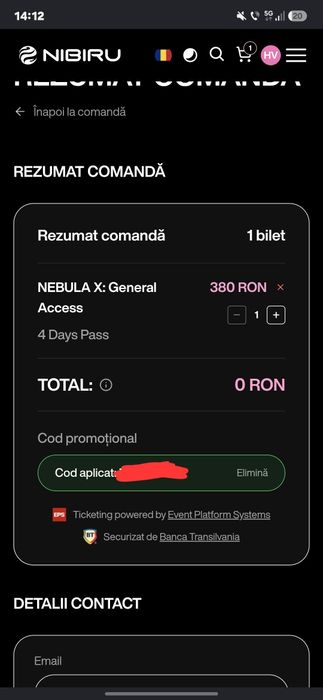 Vand bilet Nebula X