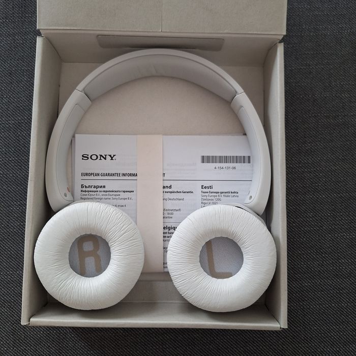 Casti Albe On Ear Sony WH-CH520W, Wireless, Bluetooth