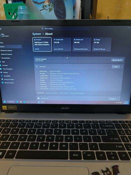 Laptop acer aspire 3 15