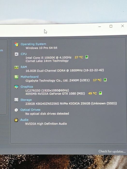 PC Gaming i5 10600k, Gtx 1080 8gb, 16 gb ram, cs 2 250-350fps