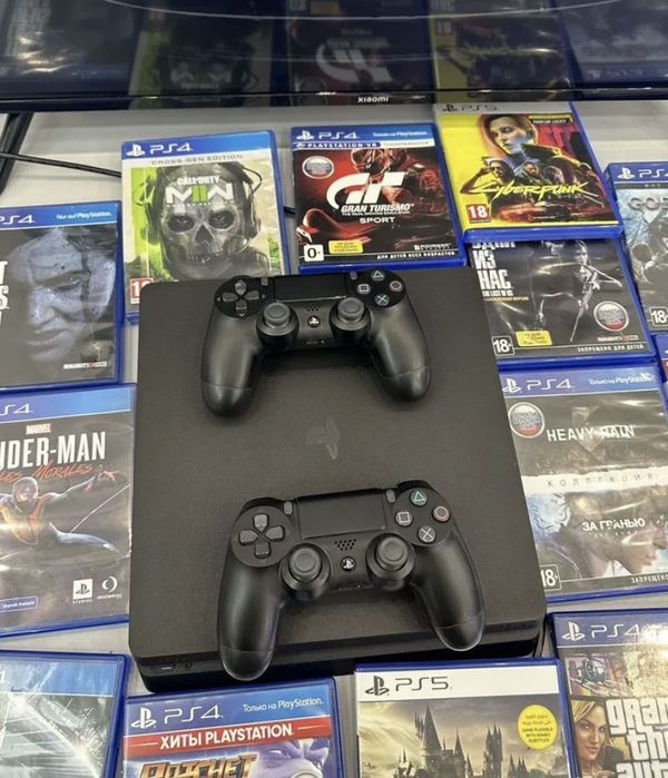 PlayStation 4 + 60 игр. Slim. С гарантией. Пс4. PS4. Плейстейшен 4
