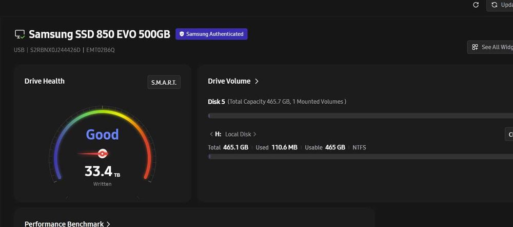 Sata 500 gb samsung ssd