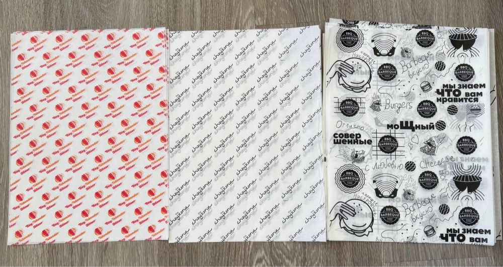 Упаковка для ресторанов и фаст-фуда от производителя , пергамент листы