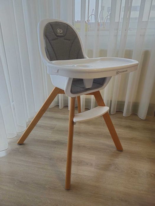 Scaun pentru copii, de masa 2 in 1 Kinderkraft Tixi, Gri