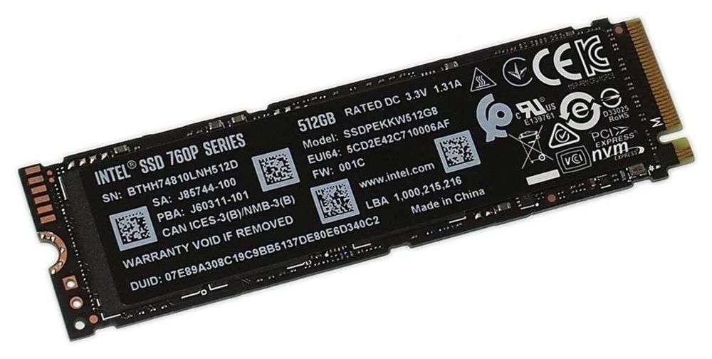 SSD Intel 760p Series 512GB PCI Express 3.0 x4 M.2 2280 Retail