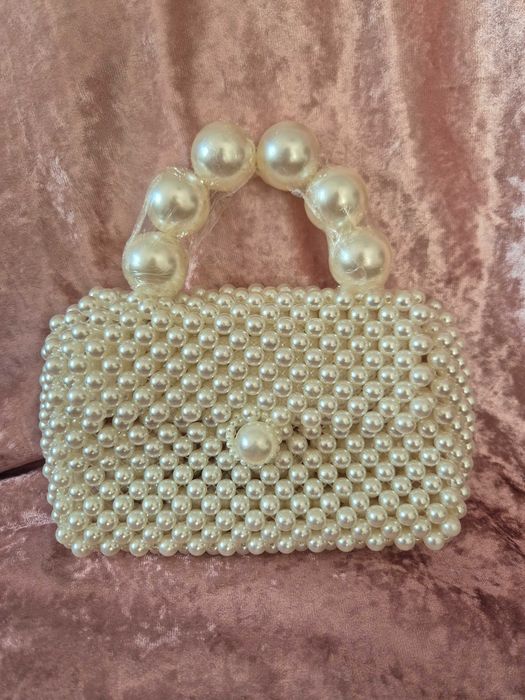 Geanta eleganta de ocazie Handmade din perle