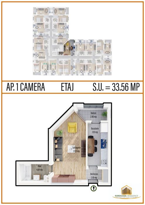 Garsoniera de vanzare, compex Eurocasa Residence, Militari Residence