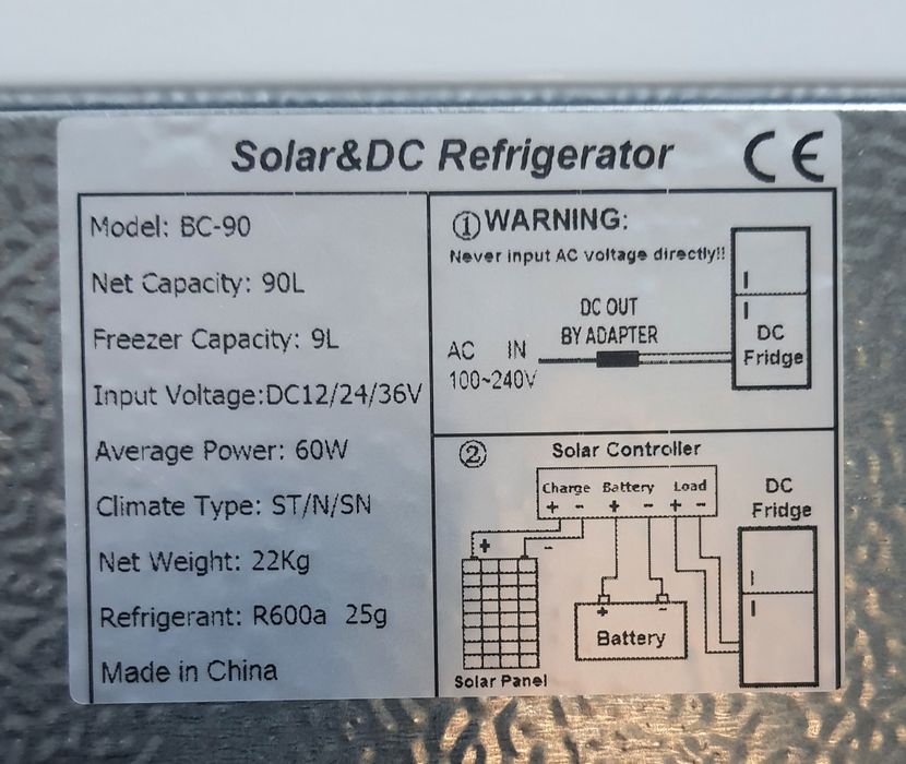 Frigider cu congelator 70L și 90L, 12v,24v,36v camper, rulota, auto