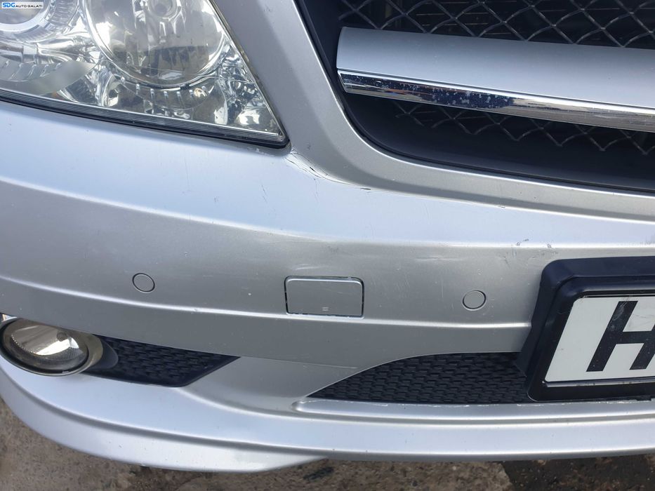 Bara Spoiler Fata AMG Completa FARA  Grila cu Emblema Mercedes Clasa C Class W204 NFL Non Facelift 2007 - 2011 Culoare Argintiu [K1585] [K1535]