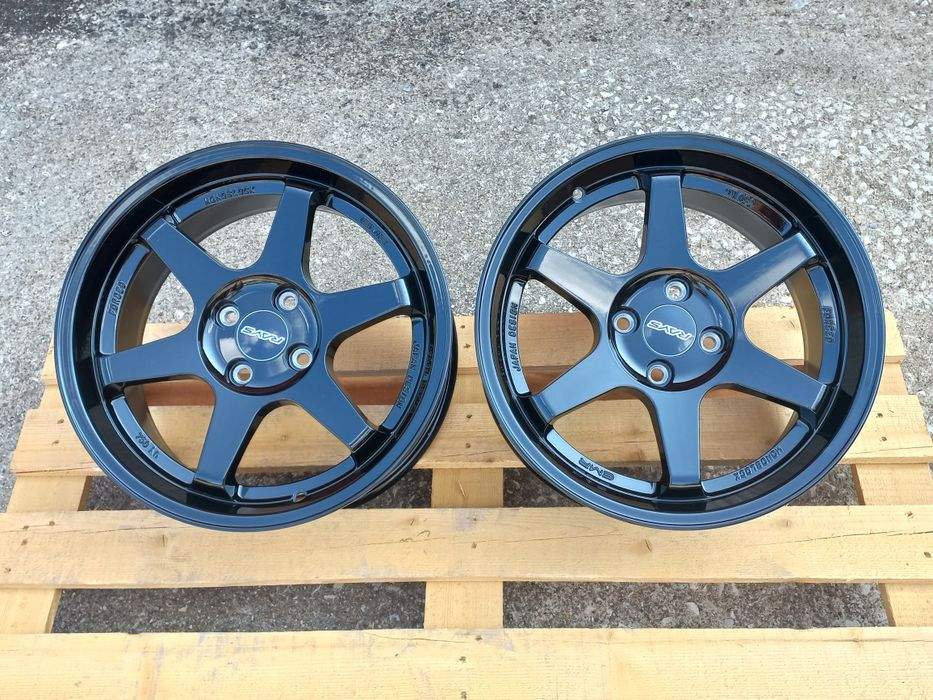 17.4x100 Rays t37 Volk Racing 7.5ж ет35 vw opel honda suzuki bmw e30 Piano Black.
