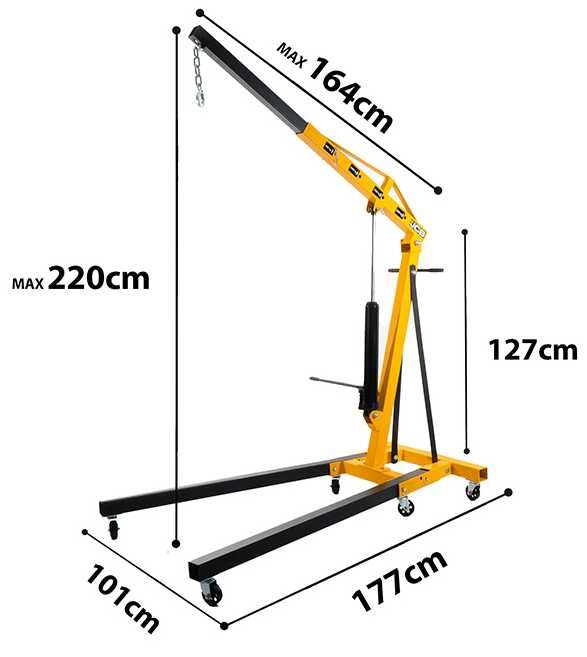 Хидравличен, сгъваем кран за двигатели тип жираф 2 тона JCB