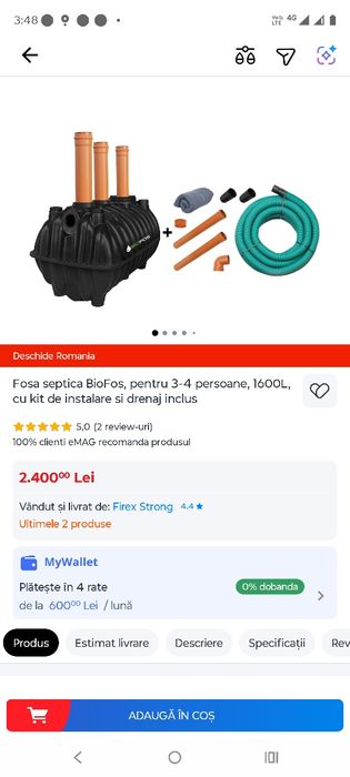 Fosa septica  1600 l noua