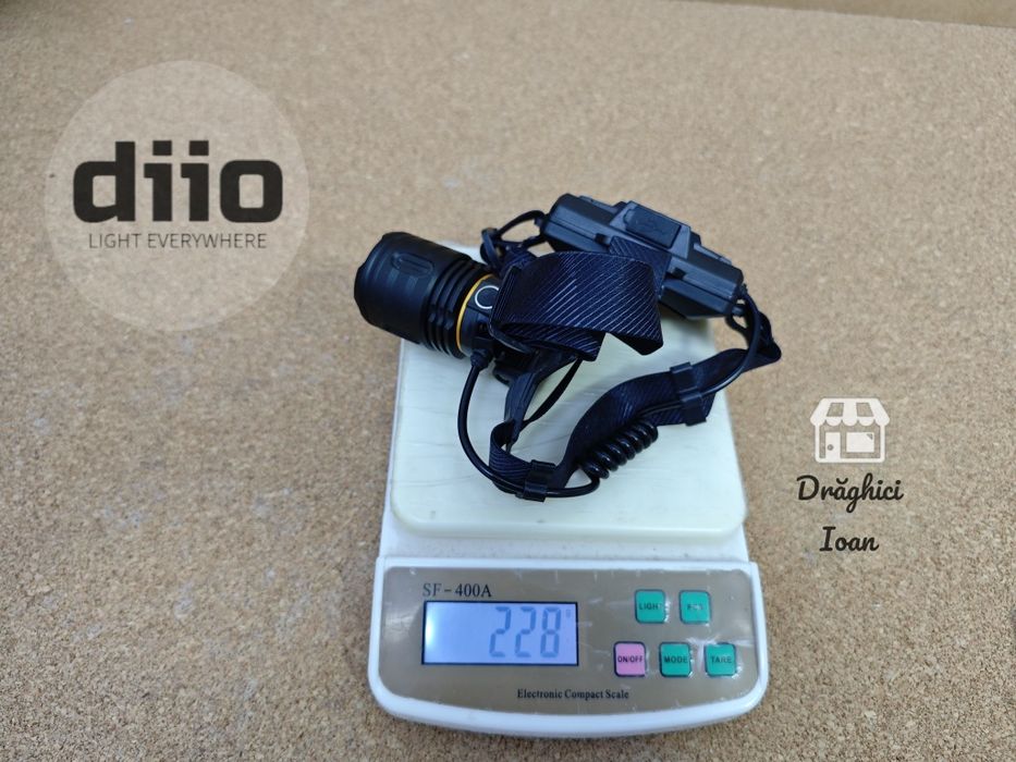 Lanterna frontala DUAL-LED alb-albastru LASER PM20 pescuit feeder noap