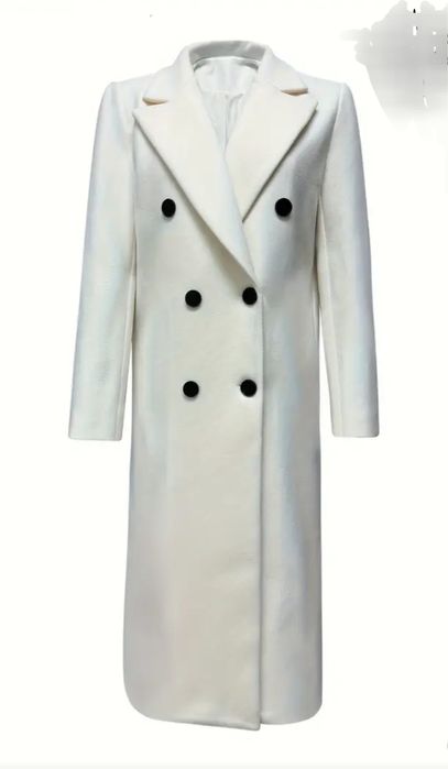 Элегантное белое пальто. Размер 46