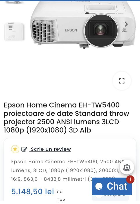 Epson EH-TW5400 retroprouector