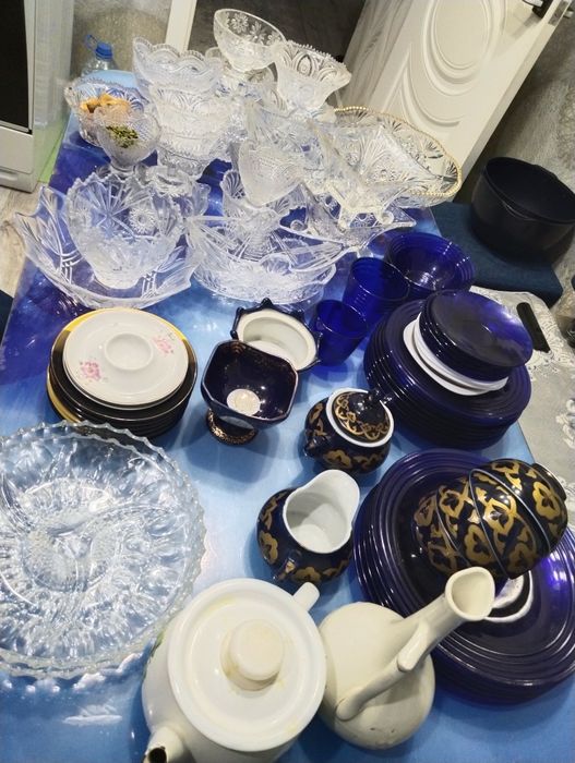 Посуды. Хрусталь по 500тг