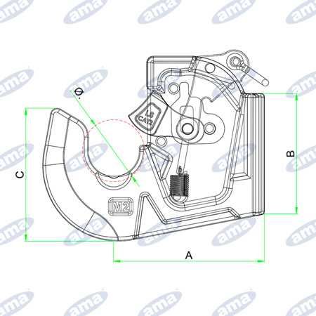 Cap tirant lateral tractor cu lagar sferic cat. 2/1 sudabil ITALIA