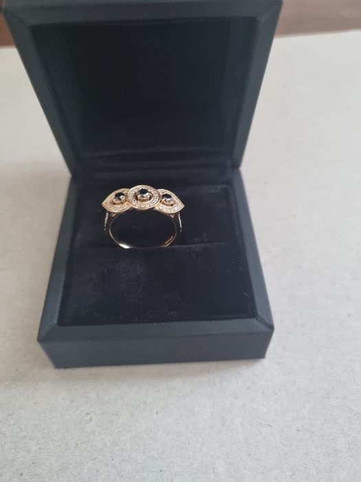 Inel Abelini Aur 18k Diamante si pietre swarovsky