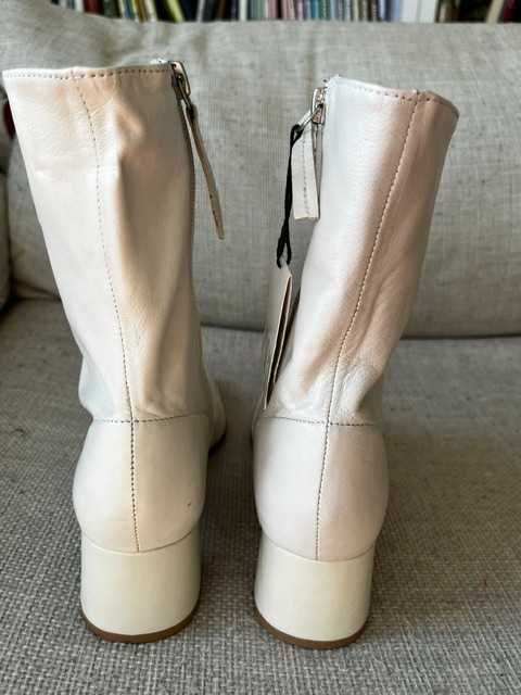 Естествена кожа нови дамски боти Zara, 39 номер