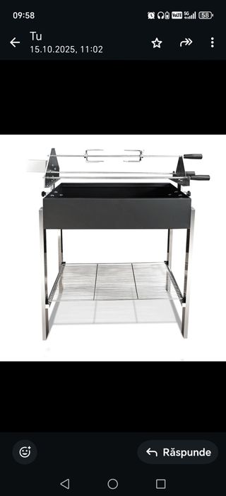 Garatar BBQ cu rotisor 3 tepuse capacitate  pana la 15 kg carne odata