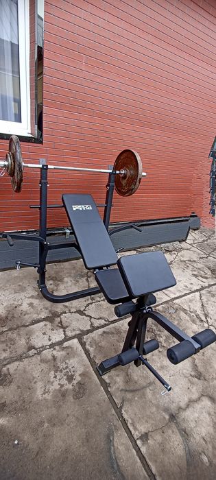 Скамья для жима штанга блины